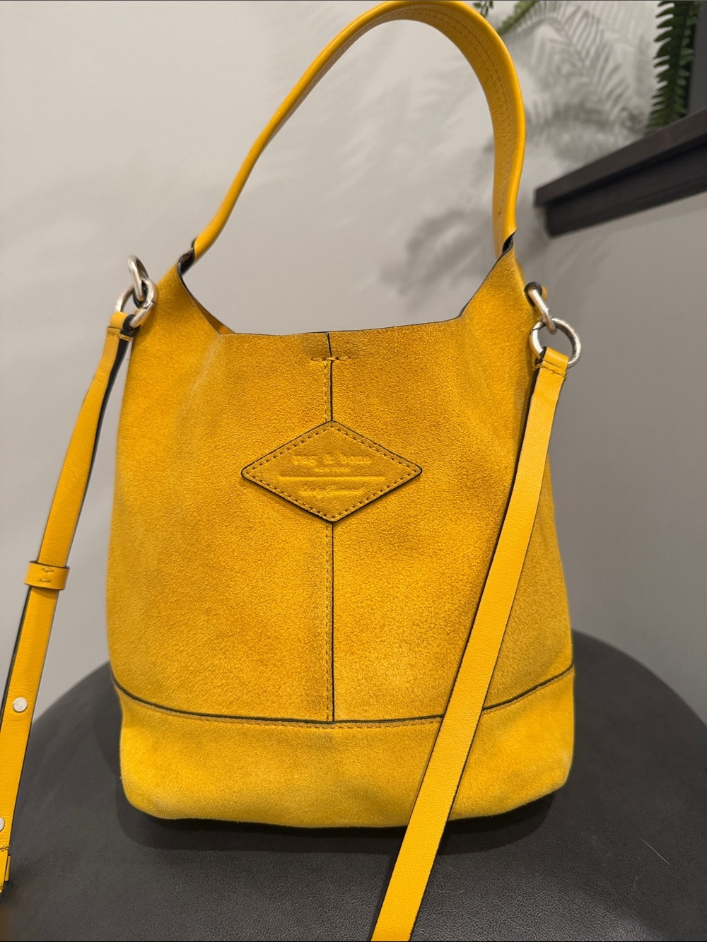 Beautiful Rag’n’Bone quality mustard Suede Shoulder Bag